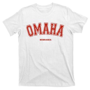 Omaha Nebraska Ne Red Letter Graphic On Omaha T-Shirt