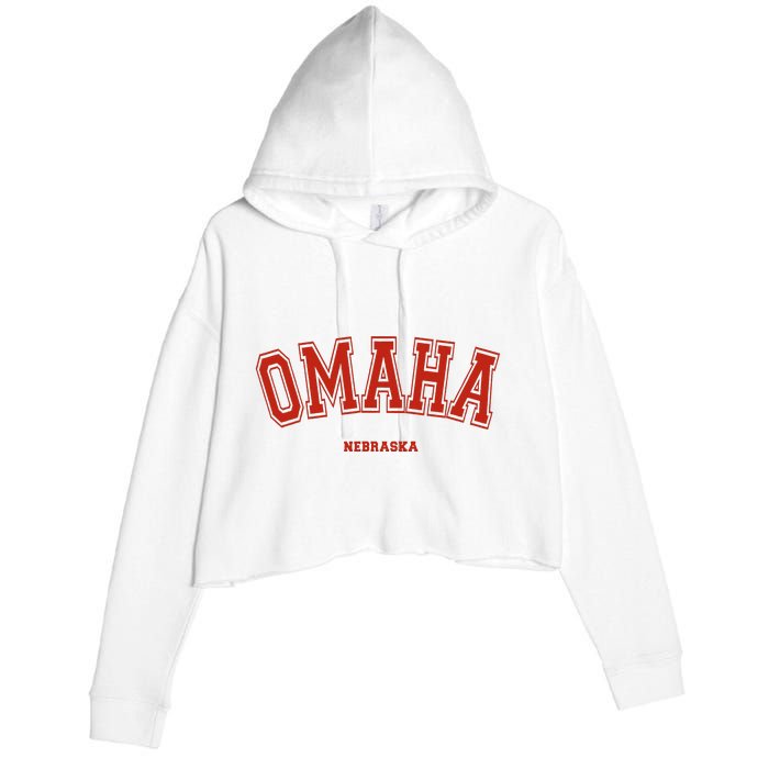 Omaha Nebraska Ne Red Letter Graphic On Omaha Crop Fleece Hoodie