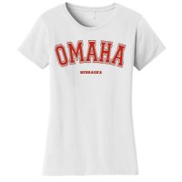 Omaha Nebraska Ne Red Letter Graphic On Omaha Women's T-Shirt