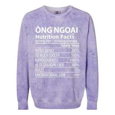 Ong Ngoai Nutrition Facts Vietnamese Grandpa Gift Colorblast Crewneck Sweatshirt