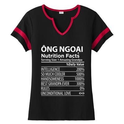 Ong Ngoai Nutrition Facts Vietnamese Grandpa Gift Ladies Halftime Notch Neck Tee