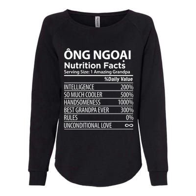 Ong Ngoai Nutrition Facts Vietnamese Grandpa Gift Womens California Wash Sweatshirt