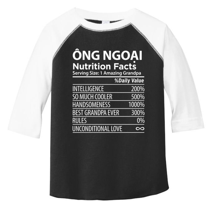 Ong Ngoai Nutrition Facts Vietnamese Grandpa Gift Toddler Fine Jersey T-Shirt