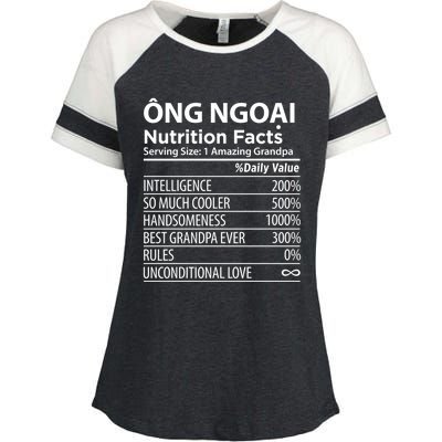 Ong Ngoai Nutrition Facts Vietnamese Grandpa Gift Enza Ladies Jersey Colorblock Tee