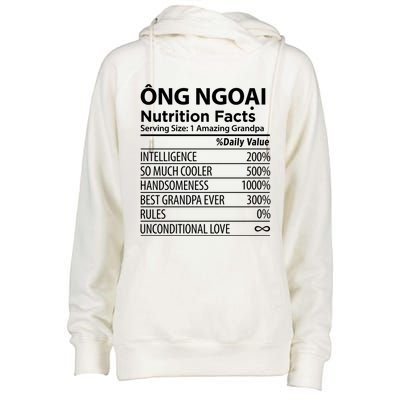 Ong Ngoai Nutrition Facts Vietnamese Grandpa Gift Womens Funnel Neck Pullover Hood