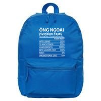 Ong Ngoai Nutrition Facts Vietnamese Grandpa Gift 16 in Basic Backpack