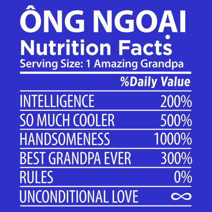 Ong Ngoai Nutrition Facts Vietnamese Grandpa Gift 16 in Basic Backpack