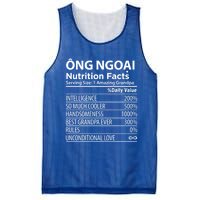 Ong Ngoai Nutrition Facts Vietnamese Grandpa Gift Mesh Reversible Basketball Jersey Tank