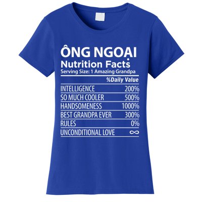 Ong Ngoai Nutrition Facts Vietnamese Grandpa Gift Women's T-Shirt