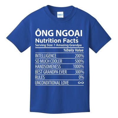 Ong Ngoai Nutrition Facts Vietnamese Grandpa Gift Kids T-Shirt