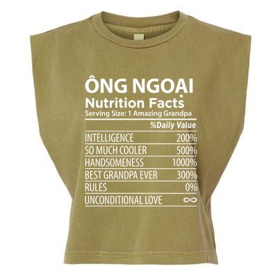 Ong Ngoai Nutrition Facts Vietnamese Grandpa Gift Garment-Dyed Women's Muscle Tee