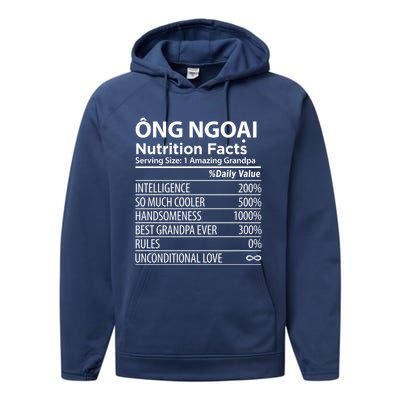 Ong Ngoai Nutrition Facts Vietnamese Grandpa Gift Performance Fleece Hoodie