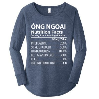 Ong Ngoai Nutrition Facts Vietnamese Grandpa Gift Women's Perfect Tri Tunic Long Sleeve Shirt