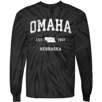 Omaha Nebraska Ne Vintage Sports Tie-Dye Long Sleeve Shirt