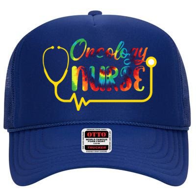 Oncology Nurse Oncologist Nurse Nursing School Gift High Crown Mesh Back Trucker Hat