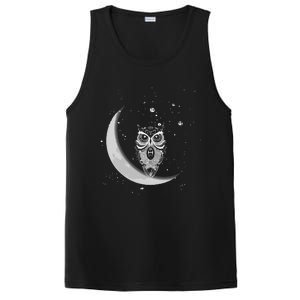 Owls Night Owls Owl At Night On Moon At Night Sky PosiCharge Competitor Tank