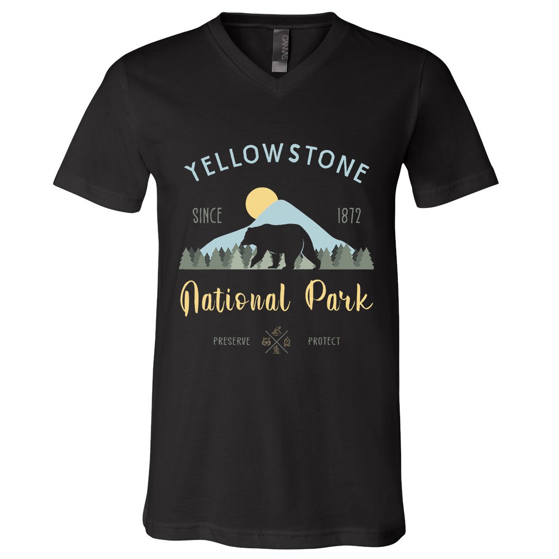 Outdoor National Park Yellowstone National Park V-Neck T-Shirt