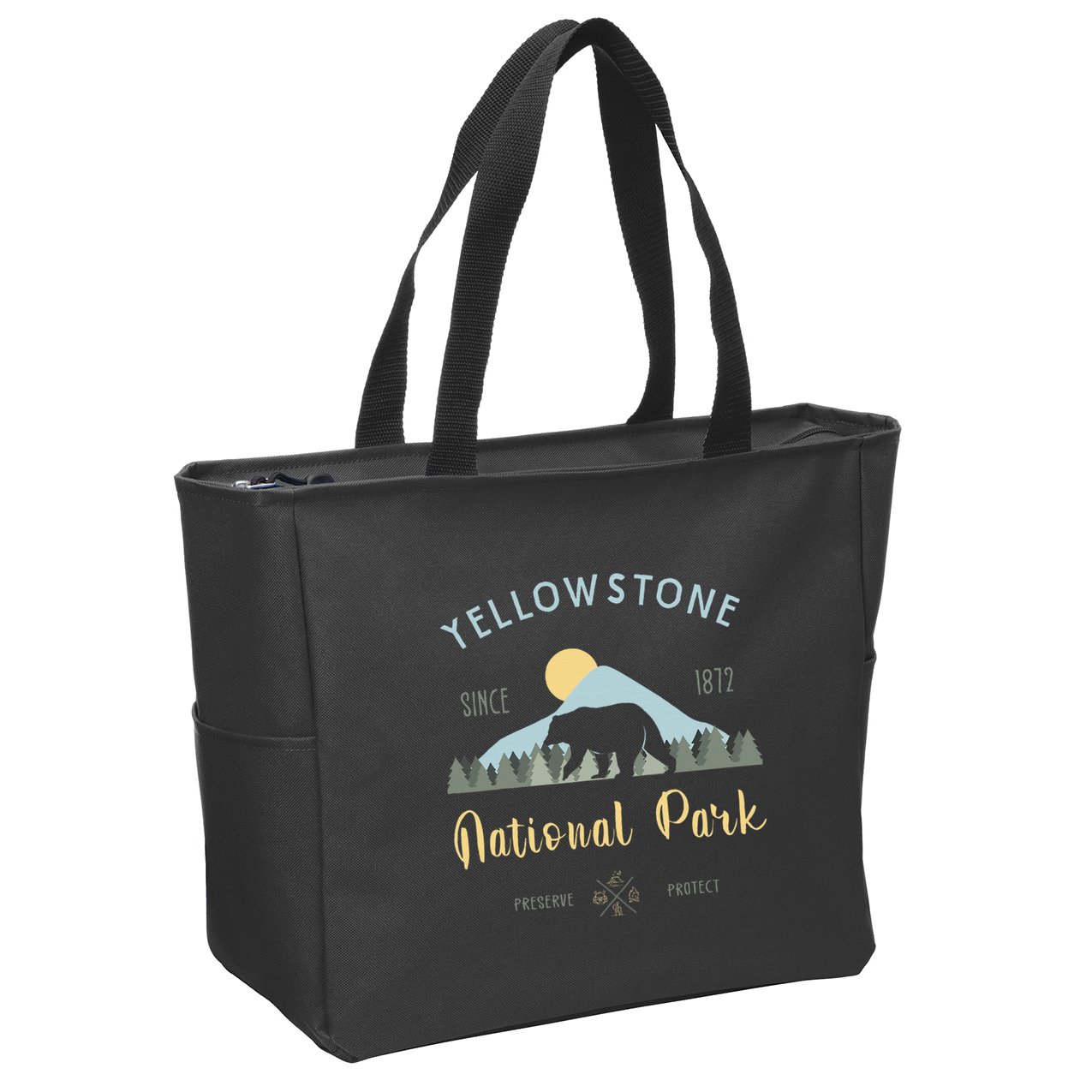 Outdoor National Park Yellowstone National Park Zip Tote Bag