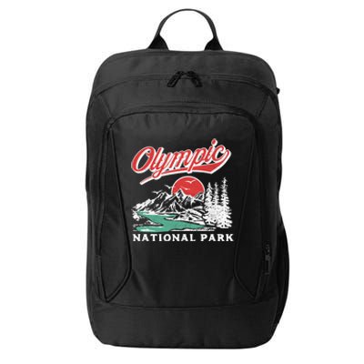 Olympic National Park Retro 80's Mountains Graphic City Backpack