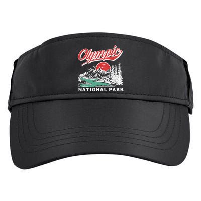 Olympic National Park Retro 80's Mountains Graphic Adult Drive Performance Visor
