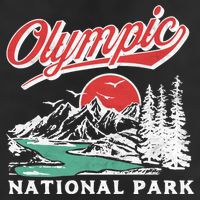 Olympic National Park Retro 80's Mountains Graphic Adult Drive Performance Visor