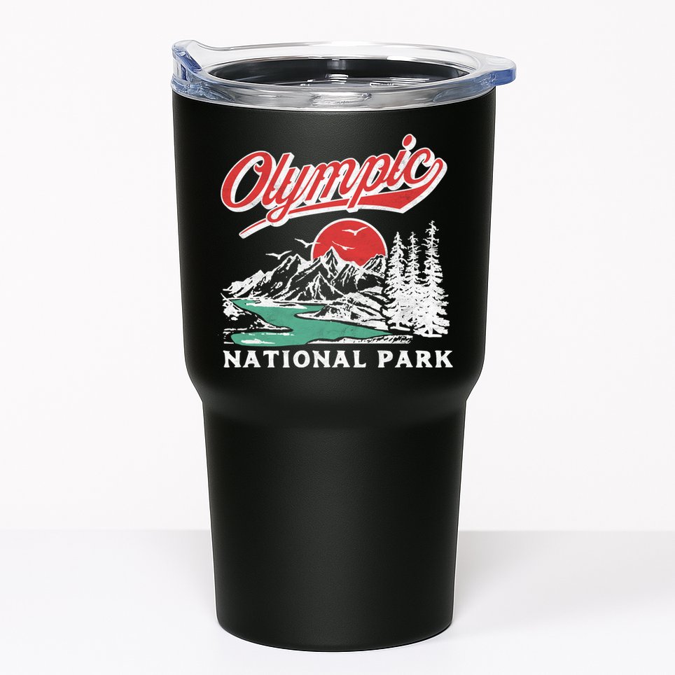 Olympic National Park Retro 80's Mountains Graphic Tumbler