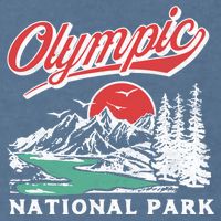 Olympic National Park Retro 80's Mountains Graphic Garment-Dyed Sweatshirt