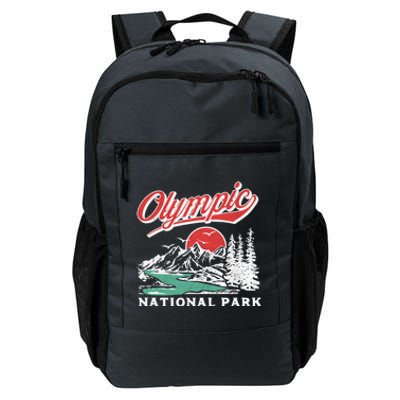 Olympic National Park Retro 80's Mountains Graphic Daily Commute Backpack