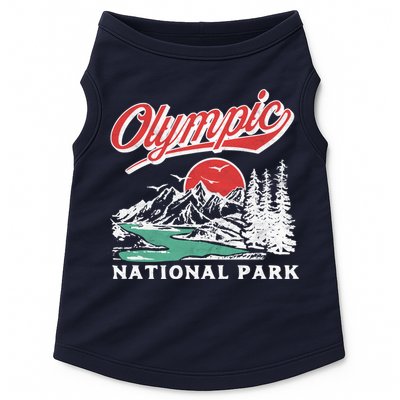 Olympic National Park Retro 80's Mountains Graphic Doggie Tank