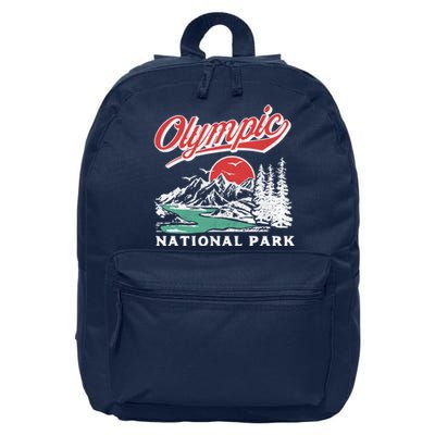 Olympic National Park Retro 80's Mountains Graphic 16 in Basic Backpack