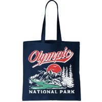 Olympic National Park Retro 80's Mountains Graphic Tote Bag