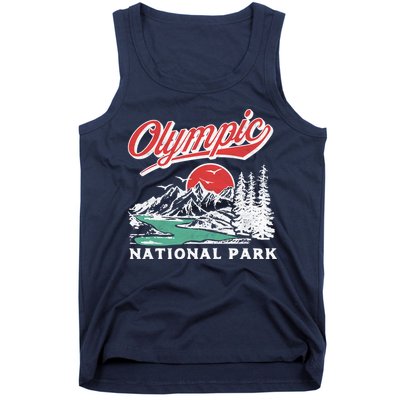 Olympic National Park Retro 80's Mountains Graphic Tank Top