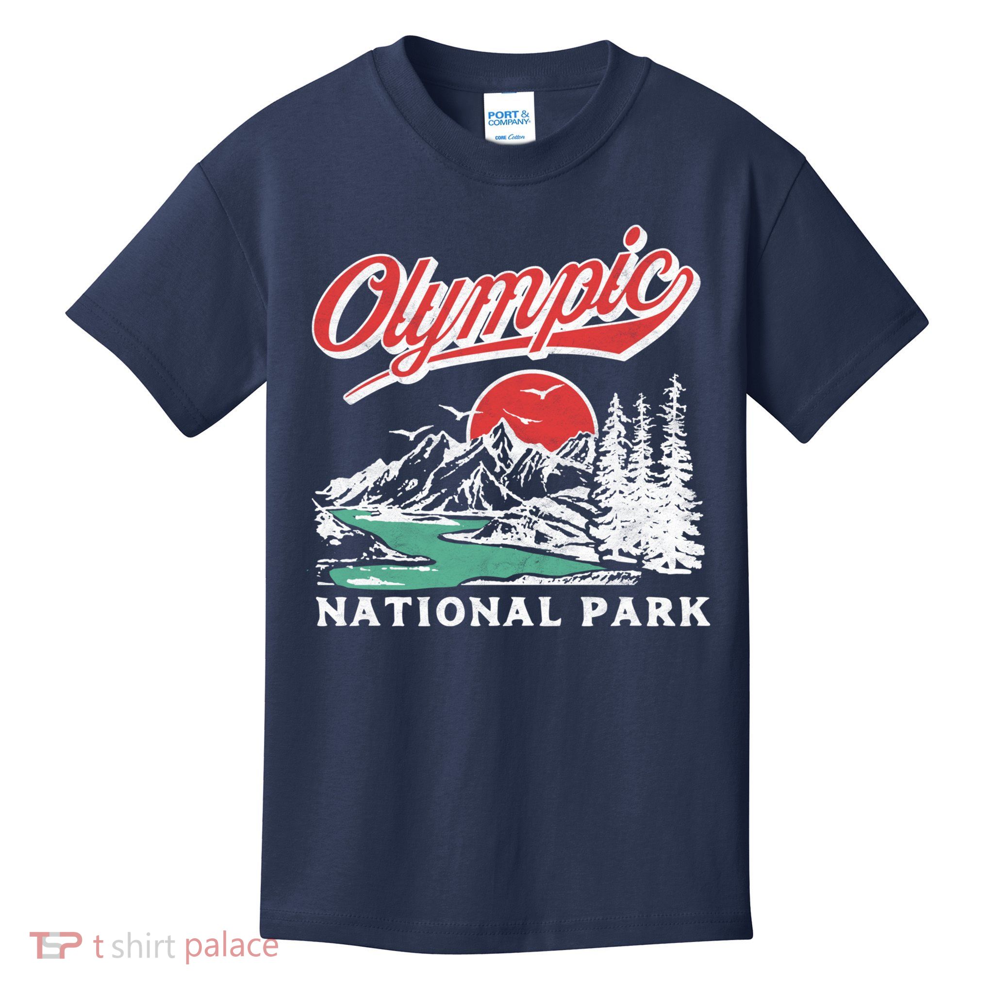 Olympic National Park Retro 80's Mountains Graphic Kids T-Shirt