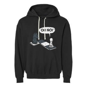 Oh No Pawn Knight Chess Game Player Master Garment-Dyed Fleece Hoodie