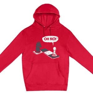 Oh No Pawn Knight Chess Game Player Master Premium Pullover Hoodie