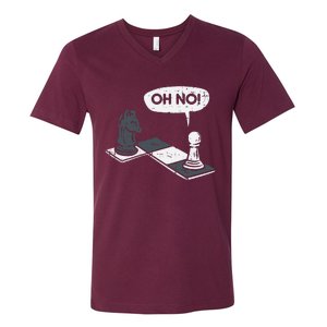 Oh No Pawn Knight Chess Game Player Master V-Neck T-Shirt