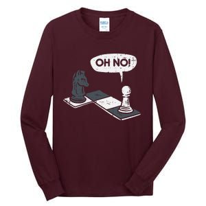 Oh No Pawn Knight Chess Game Player Master Tall Long Sleeve T-Shirt