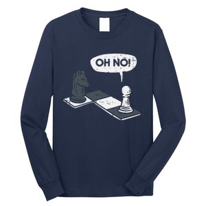 Oh No Pawn Knight Chess Game Player Master Long Sleeve Shirt