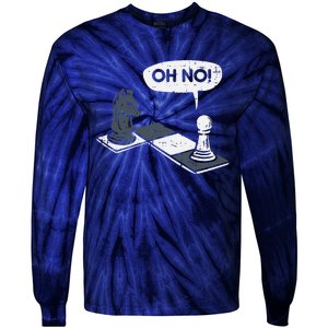 Oh No Pawn Knight Chess Game Player Master Tie-Dye Long Sleeve Shirt