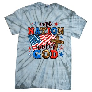 One Nation Patriotic Under God Flag 4th Of July Christian Tie-Dye T-Shirt