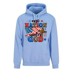 One Nation Patriotic Under God Flag 4th Of July Christian Unisex Surf Hoodie