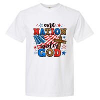 One Nation Patriotic Under God Flag 4th Of July Christian Garment-Dyed Heavyweight T-Shirt