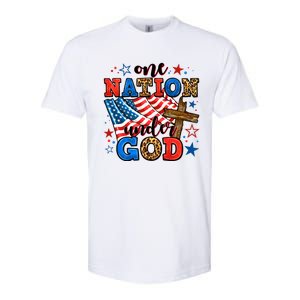 One Nation Patriotic Under God Flag 4th Of July Christian Softstyle CVC T-Shirt