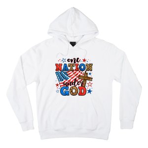 One Nation Patriotic Under God Flag 4th Of July Christian Hoodie