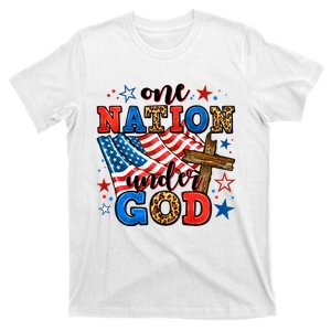 One Nation Patriotic Under God Flag 4th Of July Christian T-Shirt