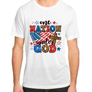 One Nation Patriotic Under God Flag 4th Of July Christian Adult ChromaSoft Performance T-Shirt