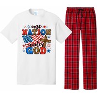 One Nation Patriotic Under God Flag 4th Of July Christian Pajama Set