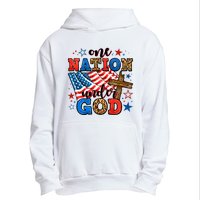 One Nation Patriotic Under God Flag 4th Of July Christian Urban Pullover Hoodie