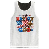 One Nation Patriotic Under God Flag 4th Of July Christian Mesh Reversible Basketball Jersey Tank