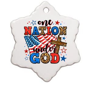 One Nation Patriotic Under God Flag 4th Of July Christian Ceramic Star Ornament